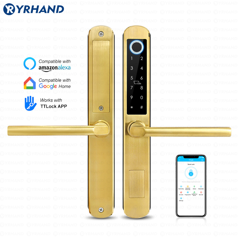 Letter Opener Brass - Fechadura Inteligente de Vidro Deslizante em
